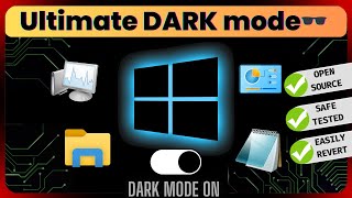 🕶️Enable Ultimate Dark Mode in Windows10  Dark Theme NotepadTask Manager and more SafeTested ✅ [upl. by Davis]