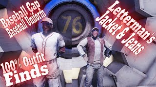 Fallout 76 Where to find Baseball Cap Baseball Uniform and Lettermans Jacket and Jeans Outfits [upl. by Erdied]