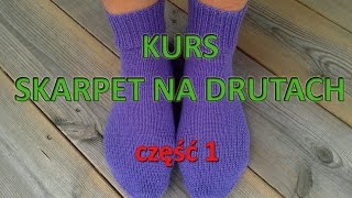 1 Kurs skarpet na drutach  narzucanie oczek [upl. by Telrahc]