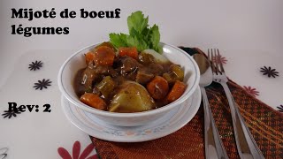 Mijoté de bœuf aux légumes à la mijoteuse [upl. by Epilif749]