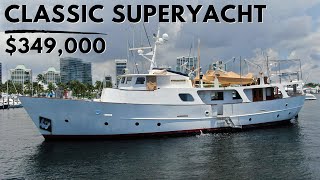 349000 1963 FAIRMILES 82 Classic Affordable Liveaboard Superyacht Tour [upl. by Newel92]