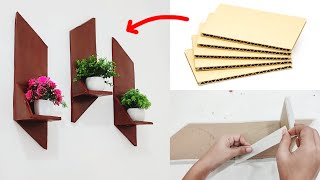 wall shelf idea for cardboard  cardboard craft  Easy wall shelf idea  MS creativity [upl. by Eellah]