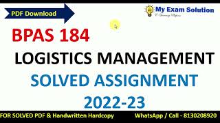 IGNOU BPAS 184 SOLVED ASSIGNMENT 202223  IGNOU SOLVED ASSIGNMENTS 202223 ignousolvedassignment [upl. by Enelie]