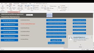 How to Schedule Weekly Equipment Preventive Maintenance using Microsoft Access Database Ep 2 [upl. by Olethea]