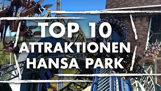 TOP 10 Fahrgeschäfte im Hansa Park 2024 [upl. by Llenal133]