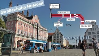 Straßenbahn Rostock  Innenstadt Linien 1 2 5 und 6 [upl. by Kamp]