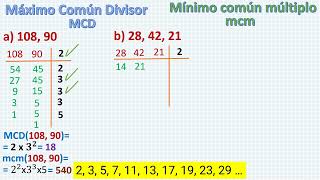 Máximo Común Divisor MCD y Mínimo Común Múltiplo mcm [upl. by Idden]