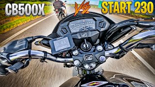 CB 500X vs START 230  QUASE 200kmh NA BR [upl. by Nonah]