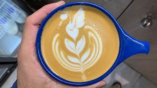 Speciality Coffee Training  Barista art skills  Coffee Latte Art Tutorial Tulip with swan art [upl. by Hagai]