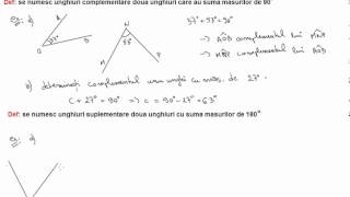 Unghiuri complementare unghiuri suplementare 6f21 [upl. by Nirrej378]