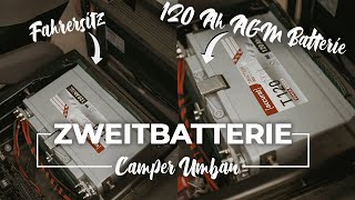 VW T5 Camper Umbau  120Ah AGM Zweitbatterie einbauen unter dem Fahrersitz [upl. by Eelymmij]