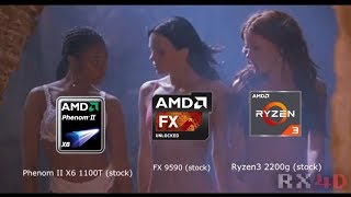 FX9590R3 2200gX6 1100T vs XEON X3460 [upl. by Rabjohn]