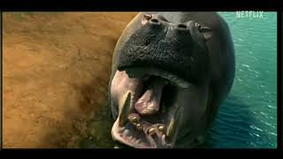 english Us Hippopotamus vs Suchomimus  Jurassic World chaos theory season 2 clip part 9 [upl. by Nazler895]