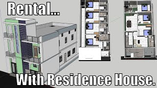 24X45  Rental With Residence House Plan oyorooms [upl. by Rayham]