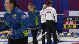 World Mixed Curling Championship 2016  Round Robin AUS vs RUS [upl. by Nolyd]