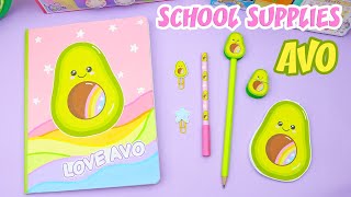 7 SCHOOL SUPPLIES AVO Avocado  Back to school  aPasos Crafts DIY [upl. by Eimac]