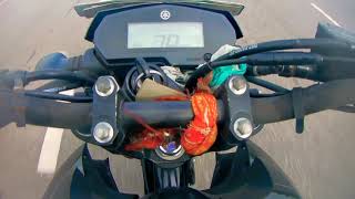 Yamaha Fz25 Acceleration and top speed Custom sprocket of 52tRaw footage [upl. by Ariamoy681]