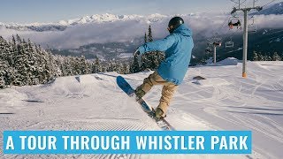 A Tour Through Whistler Terrain Park On A Snowboard [upl. by Nonnair]