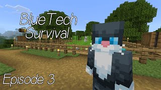 Minecraft  How To Farm with Bluestone  BlueTech Survival Episode 3 [upl. by Irrep]