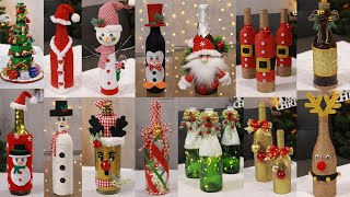 20 Christmas Bottle Decoration ideas  Christmas Decorations Recycled Materials [upl. by Ling]