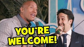 quotYoure Welcomequot Live By Dwayne Johnson amp LinManuel Miranda At Moana World Premiere [upl. by Akili]