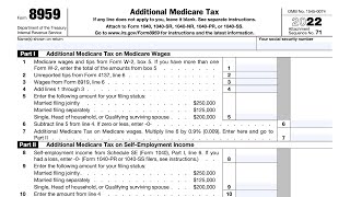 IRS Form 8959 walkthrough Additional Medicare Tax [upl. by Alle]