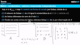 Matriz  Vetores Linearmente Independentes  Vetores Linearmente Dependentes [upl. by Baram]