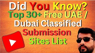 Top 30 Free UAEDubai Classified Submission Site List 🔥 Dubai Classified Submission Sites 🔥 [upl. by Alleras]