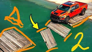 Cars vs Broken Bridge Challenge 2 in BeamNG Drive funbnggames [upl. by Neellek150]