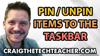 How To Pin Or Unpin Items To The Windows 10 Taskbar 2022 [upl. by Suiratnod949]