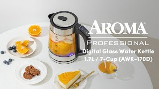 AROMA® Professional 17L  7Cup Digital Glass Water Kettle AWK170D [upl. by Dahij]