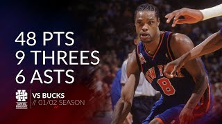 Latrell Sprewell 48 pts 9 threes 6 asts vs Bucks 0102 season [upl. by Doll935]