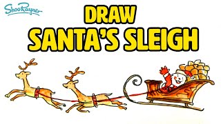 How to draw Santa and his Sleigh [upl. by Aminta]