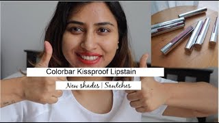 COLORBAR  new shades  kissproof lipstain  thefunstuff liquid lipstick lipstick swatches [upl. by Brazee]