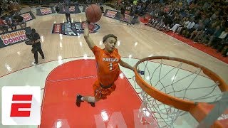 College dunk contest participant throws down dunk while taking selfie  ESPN [upl. by Elatan]