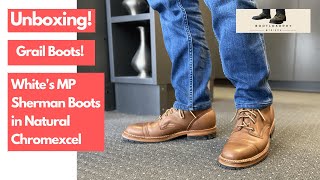 Unboxing Whites MP Sherman in Natural Chromexcel  Grail Boots From eBay [upl. by Annaiel]