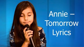 Tomorrow Annie Lyrics [upl. by Firman105]