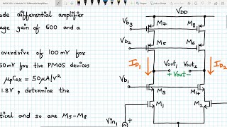 Analog VLSI Design Lecture 353 Design of Telescopic Cascode Differential amplifier Part 2 [upl. by Pavlov]