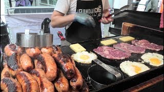 Beef and Sausages from Argentina Huge Sandwiches London Street Food [upl. by Venezia]