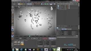 Cinema 4D tutorials  Explosion fx Breaking objects Tutorial [upl. by Schwenk]