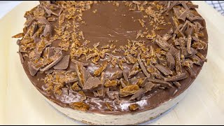 Delicious Creamy Daim No Bake Cheesecake [upl. by Neffirg]