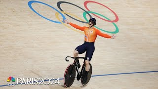 Netherlands world record beats Great Britain in cycling track team sprint final  Paris Olympics [upl. by Onofredo378]