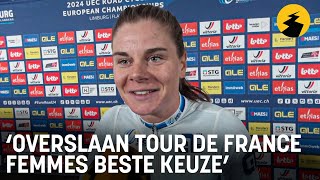 Lotte Kopecky na winst Europese titel tijdrijden quotOverslaan Tour de France Femmes beste keuzequot [upl. by Sille]