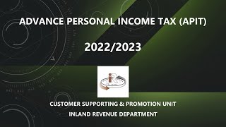 Advance Personal Income Tax APIT 20222023 [upl. by Pengelly]