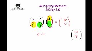 Multiplying Matrices 2x2 by 2x1  Corbettmaths [upl. by Ehtnax947]