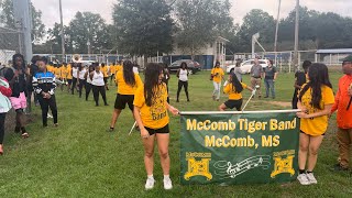 McComb High School Band marching in  McComb  Natchez High School football game [upl. by Nahtnanhoj]