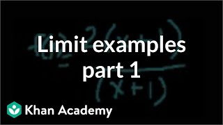 Limit examples part 1  Limits  Differential Calculus  Khan Academy [upl. by Cowles]