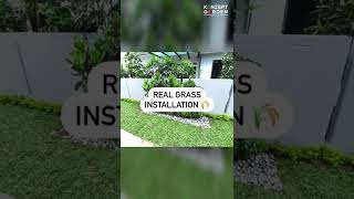 Real Grass Installation for home garden  Landscape Design Malaysia [upl. by Hsital]