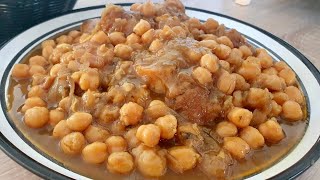 Recette marocaine de pois chiches aux pied de veau ker3in trop bon [upl. by Eillac]