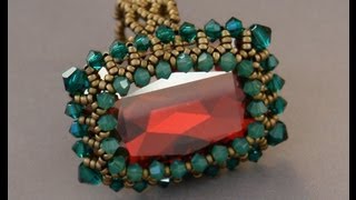 Sidonias handmade jewelry  How to bezel a 27x185mm Swarovski square cabochon [upl. by Boeke]